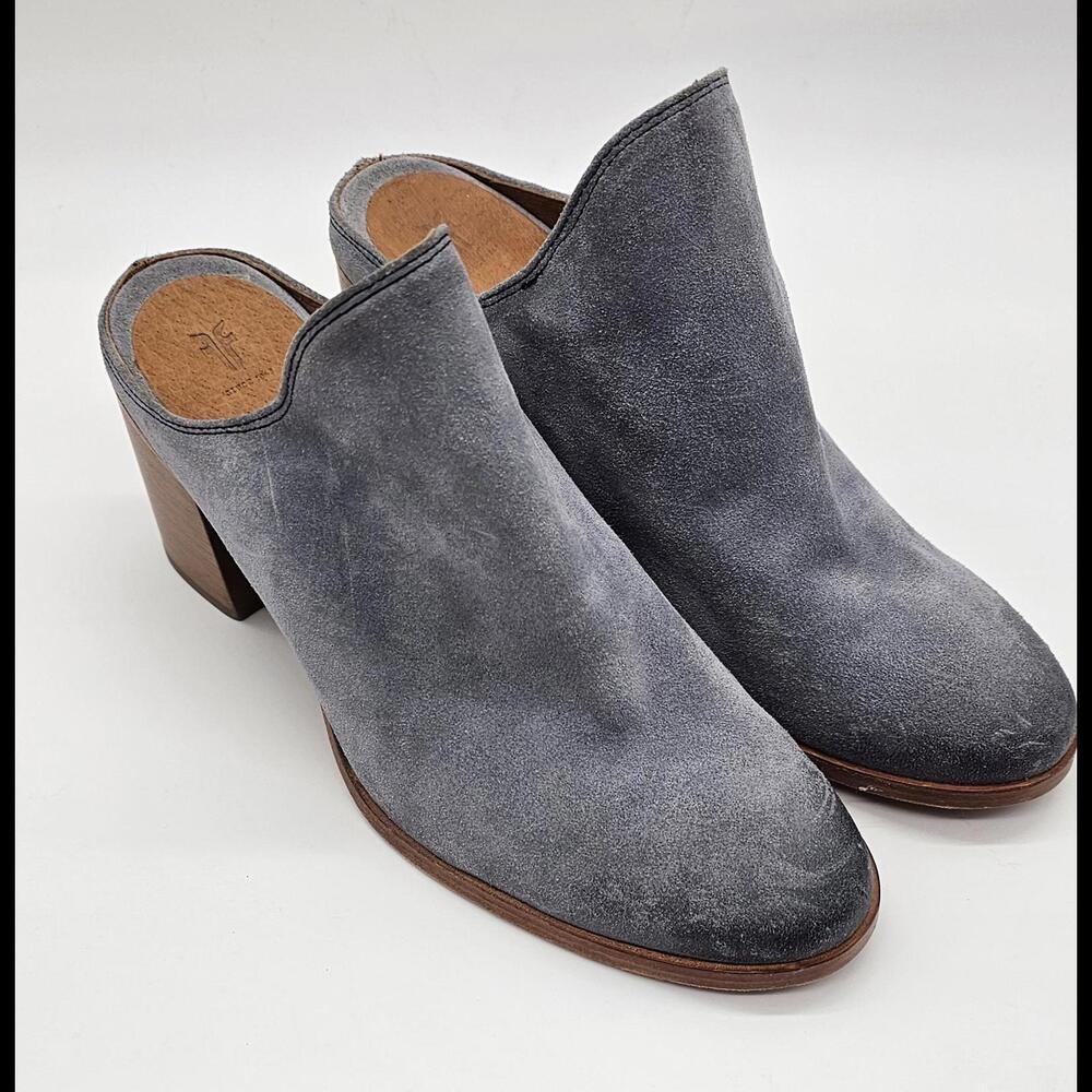 FRYE & CO Suede Mules Women "NAOMI" Gray 9.5 NWOB